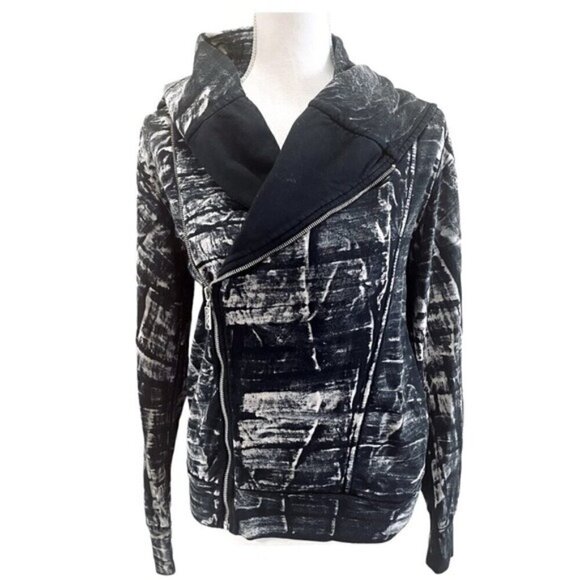 Young Fabulous and Broke Black and Gray Sweatshirt Jacket Small - Picture 1 of 9